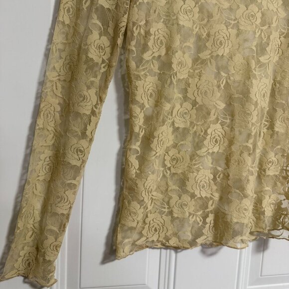 Truly Yours Lace Top Cream Long Sleeve Chic Glam - Picture 6 of 8